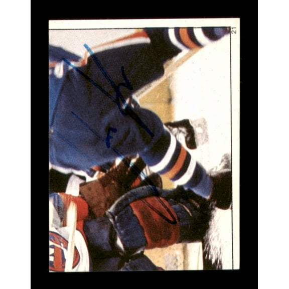 Jari Kurri Autographed 1983-84 Topps Stickers Card #21 Edmonton Oilers SKU #251476