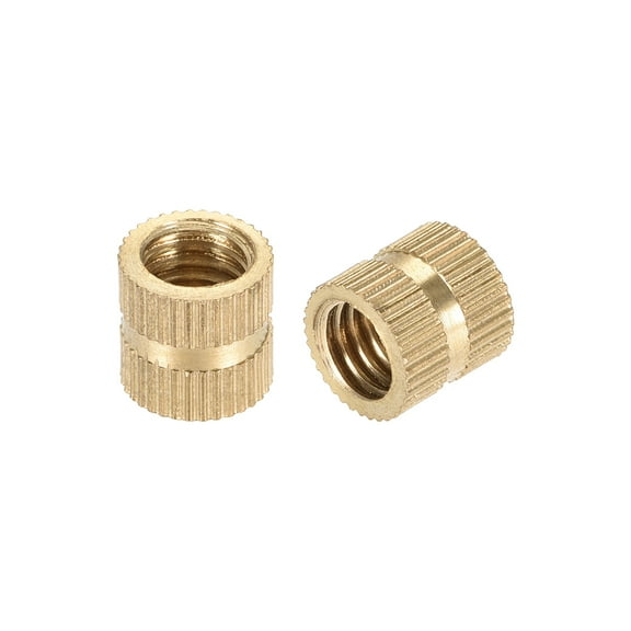 Knurled Insert Nuts, M8 x 10mm(L) x 10mm(OD) Female Thread Brass Embedment Assortment Kit 25 Pcs
