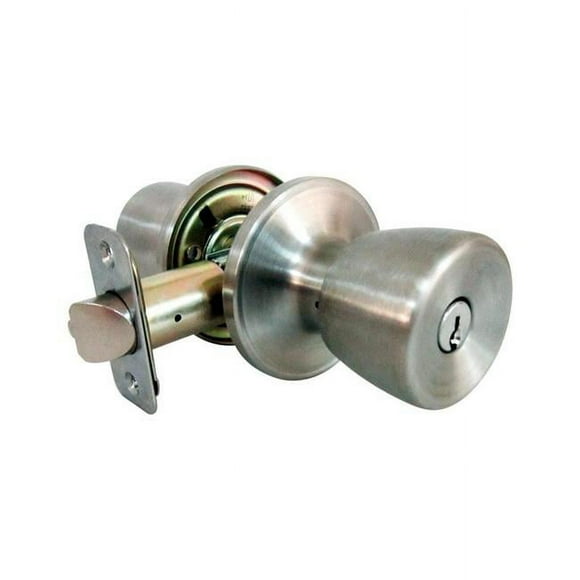 Faultless 5002055 Tulip Satin Stainless Steel Metal Entry Knob - s 3 Grade Right Handed