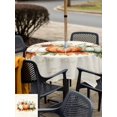 thumbnail image 4 of Outdoor Tablecloth with Umbrella Hole and Zipper, Orange Green Grey Fall Square Table Cloth 60x60 Inch Waterproof Tablecloth, Botanical Thanksgiving Pumpkins Picnic Table Cover for Patio Camping, 4 of 7