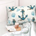 thumbnail image 4 of Honeii Anchors And Shells Print Pillow Cases,Plush Throw Pillow Covers,Decorative Pillowcase for Sofa, Couch, Living Room-20"x30", 4 of 6