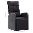 thumbnail image 4 of vidaXL 3 Piece Bistro Set with Cushions Poly Rattan Black, 4 of 5