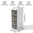 thumbnail image 6 of HEMXSZH 4 Layers Stackable Ornament Storage Plastic  Drawer Cabinet, Bathroom Storage Bins Set, White & Gray, 6 of 6
