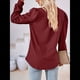 thumbnail image 5 of Blusas para Mujer, Elegantes, Informales, con Cuello en V, Larga, Blusas para Mujer con Mangas Abullonadas Vino Tinto L, 5 of 10