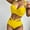 Yellow, variant on Oalirro Tankini Swimsuits for Women Gift for Her Swimsuits for Women 2 Piece Hawaiian Tropical Print Swim Cami Bra and Ruffles Bathing Sets Beachwear Yellow