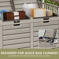 thumbnail image 4 of Uforic 62 Gallon Large Outdoor Dual Compartment Trash Can, Waterproof Resin Garbage Bin with Lid & Drip Tray, Hidden Waste Container for Patio Porch Backyard, Light Brown, 4 of 10