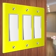 thumbnail image 3 of WIRESTER 3-Gang Decorator Light Switch Plate/Wall Plate Cover, Solid Bright Yellow, 3 of 6