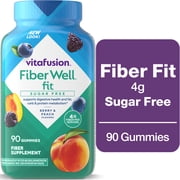 vitafusion Fiber Well Fit Sugar Free Gummy Vitamins Supplement, Berry and Peach Flavor, 90 Count