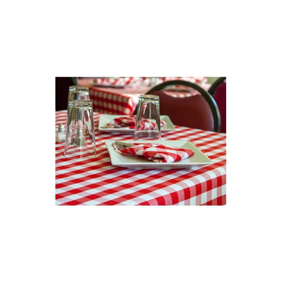Table Cloth 36"x36" Fabric 6 oz. 100% Polyester Filament Milliken USA "Visa Check" RED 3/ Pack