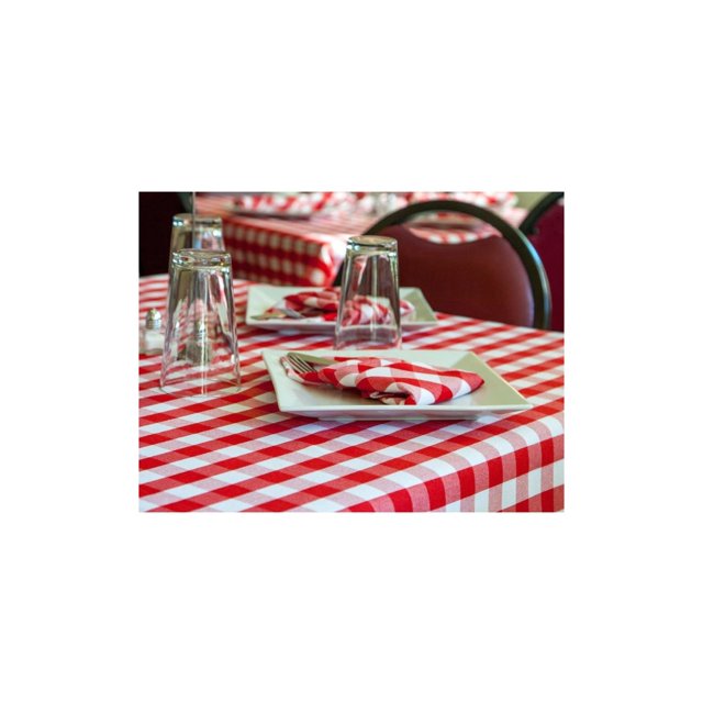 Table Cloth 36"x36" Fabric 6 oz. 100% Polyester Filament Milliken USA "Visa Check" RED 3/ Pack