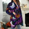 thumbnail image 4 of Womens Halloween Printed Open Front Cardigan Casual Long Sleeve Loose Fit Cute Spooky Pattern Cardigans, 4 of 6
