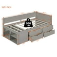 thumbnail image 4 of Bellemave Twin Size Daybed with Storage Drawers and Shelves Space-saving Wooden Daybed Frame Twin Storage Platform Bed Frame , No Box Spring Needed (Twin, Gray), 4 of 11