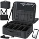 thumbnail image 1 of Estuche de Maquillaje de Viaje 3 Capas - Con Espejo, 41x30x13cm Profesional Bolsa de Cosmético con Divisor Ajustable, Gran Capacidad Organizador de Maquillaje Impermeable, 1 of 8