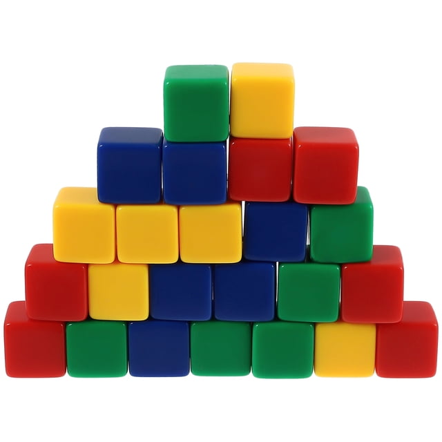 Guangmc - 24 cubos de acrílico en blanco, 4 colores, 6 caras, juguetes educativos para niños