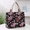 Black, variant on Thickened fabric fabric, floral pattern, large-capacity tote bag, portable handbag for shopping out to work, daily storage bag