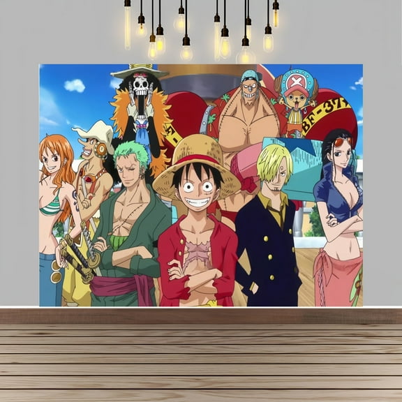 One Piece Anime Cartoon Themed Background Banner, Suitable For A Variety Of Party And Event Decorations (5x3ft)