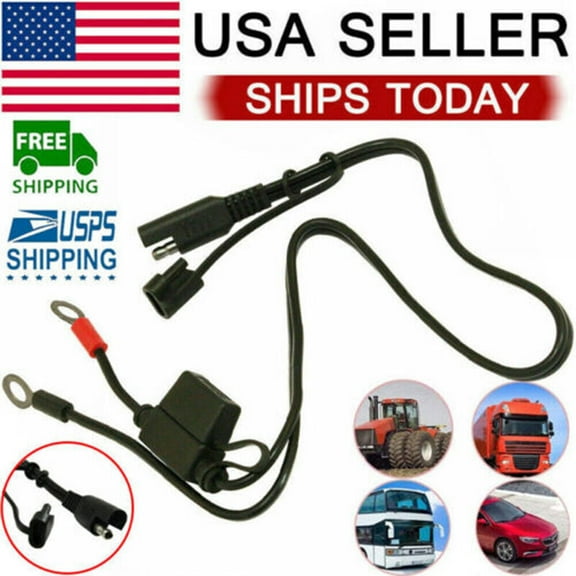12V Motorcycle Battery Charger Cable - SAE to Ring Terminal Harness by smallzonex