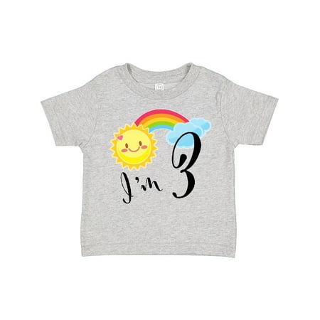 

Inktastic I m 3- Third Birthday Sun Rainbow Boys or Girls Toddler T-Shirt