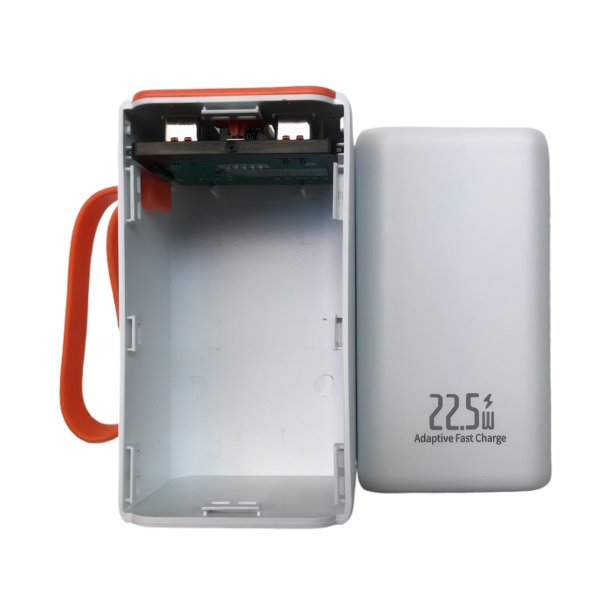 Tholdsy Estuche para banco de energía de carga rápida de primera calidad con pantalla LCD que se puede desmontar repetidamente para Baterías de general 4 ranuras blancas