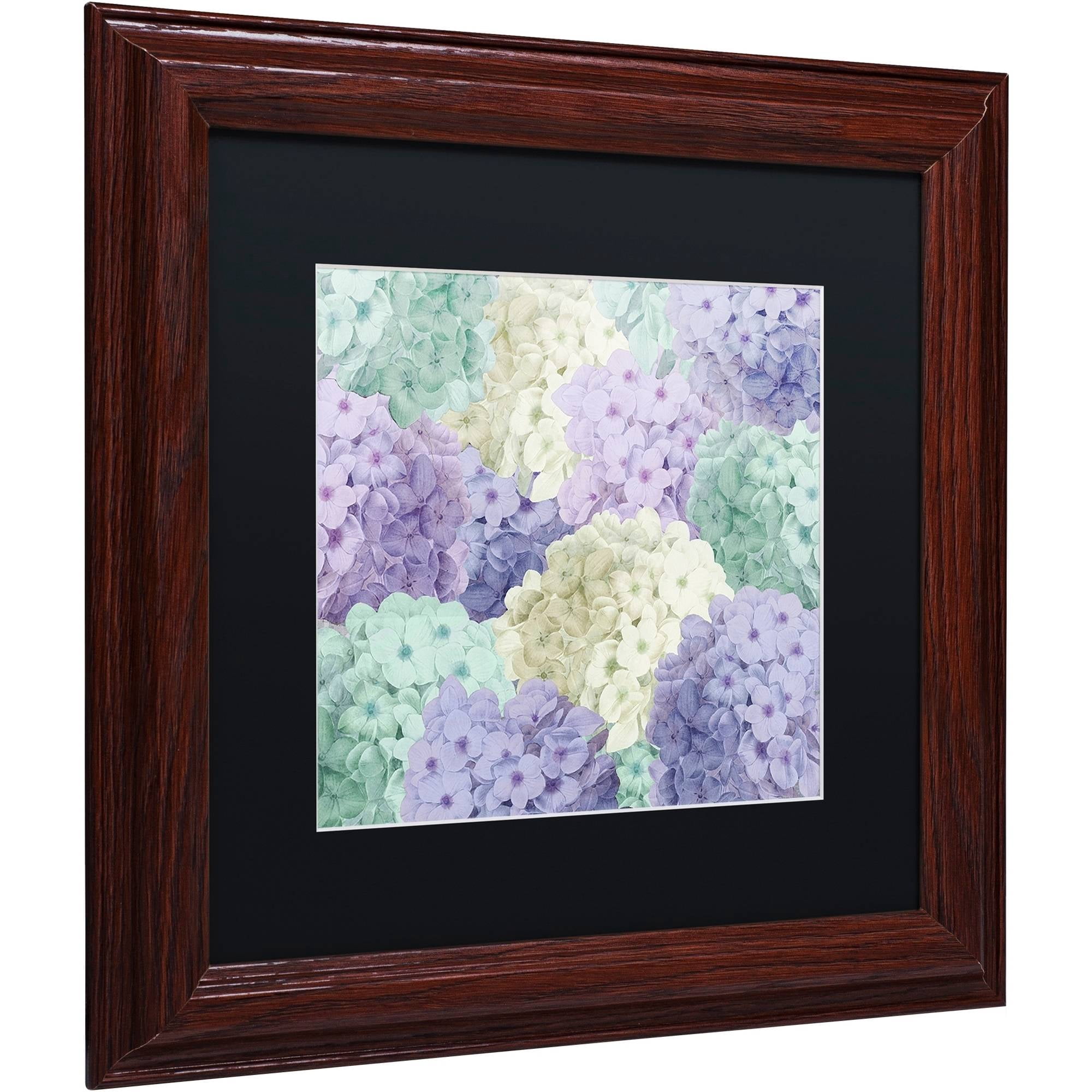 Trademark Fine Art "Hortensia Groundless Cool Tones" Canvas Art by Color Bakery Black Matte, Wood Frame