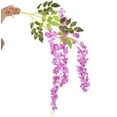thumbnail image 6 of Sinhoon 6 Pack 3.75 Feet/Piece Artificial Fake Wisteria Vine Ratta Hanging Garland Silk Flowers String Home Party Wedding Decor (White), 6 of 7
