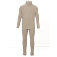 thumbnail image 5 of Yeahdor Little Girls Solid Color Thermal Underwear Set Warm Long Sleeve T-shirt with Leggings Coffee 8-9, 5 of 7