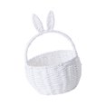 thumbnail image 2 of Cesta de almacenamiento tejida, cesta de mano, bonita cesta decorativa con orejas de conejo. Blanco, 2 of 9