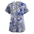 thumbnail image 2 of Women's Floral Print V-Neck Scrub Top with Pockets, Comfortable and Durable Uniform for Nurses, 2 of 3