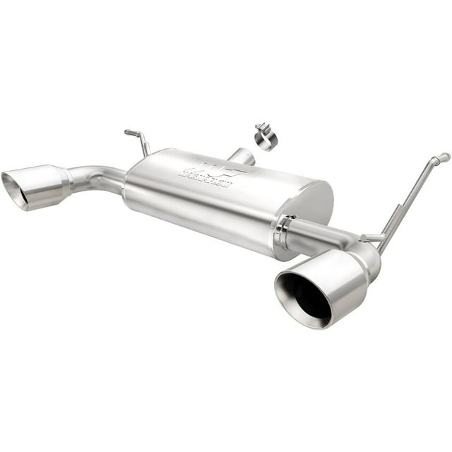 Fits 2007-2018 Jeep Wrangler JK Magnaflow Performance Exhaust System Kit 15178 MF Series Axle Back System; Stainless Steel; With Muffler; 2-1/2 Inch Pipe Diameter; Single Exhaust With Dual Exit