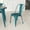 Blue, variant on Merrick Lane Indoor/Outdoor Green Stacking Metal Dining Chair with Single Slat Back and Distressed Powder Coated Finish