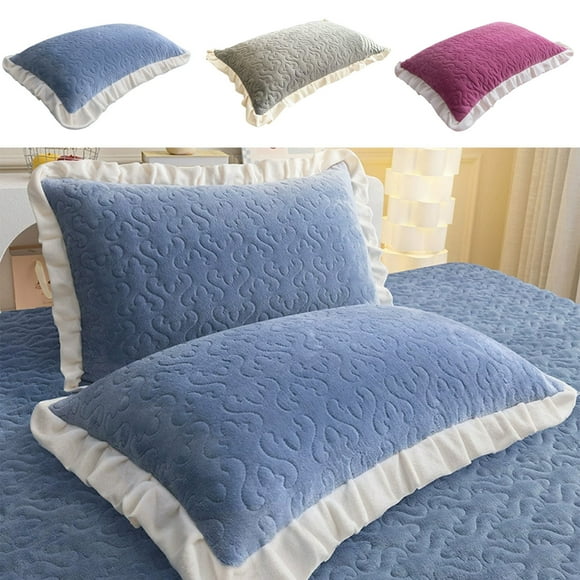 Sentmoon Throw Pillows Covers Milk Velvet Pillowcase Winter Velvet Lace Pillowcase Fiber Pillow Core Isolation Layer Pillow Yellowing Cover Hotel Protection Breathable Oil Proof Friendly