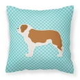 thumbnail image 2 of Carolines Treasures BB3876PW1818 Saint Bernard Checkerboard Green Fabric Decorative Pillow, 2 of 5
