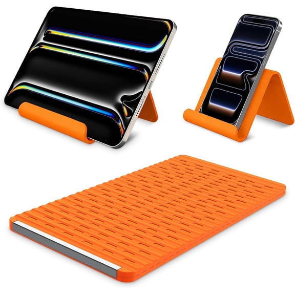 Airplane Phone Holder & Travel Essentials, Flexible Foldable Phone Stand, 0.12" Ultra-Thin Non-Slip Desktop Mount for Flight, Bed, Office, Treadmill