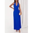 thumbnail image 6 of PRETTYGARDEN Holiday Cocktail Dresses for Women Summer Elegant V Neck Halter Backless Wedding Guest Party Midi Dress, 6 of 7