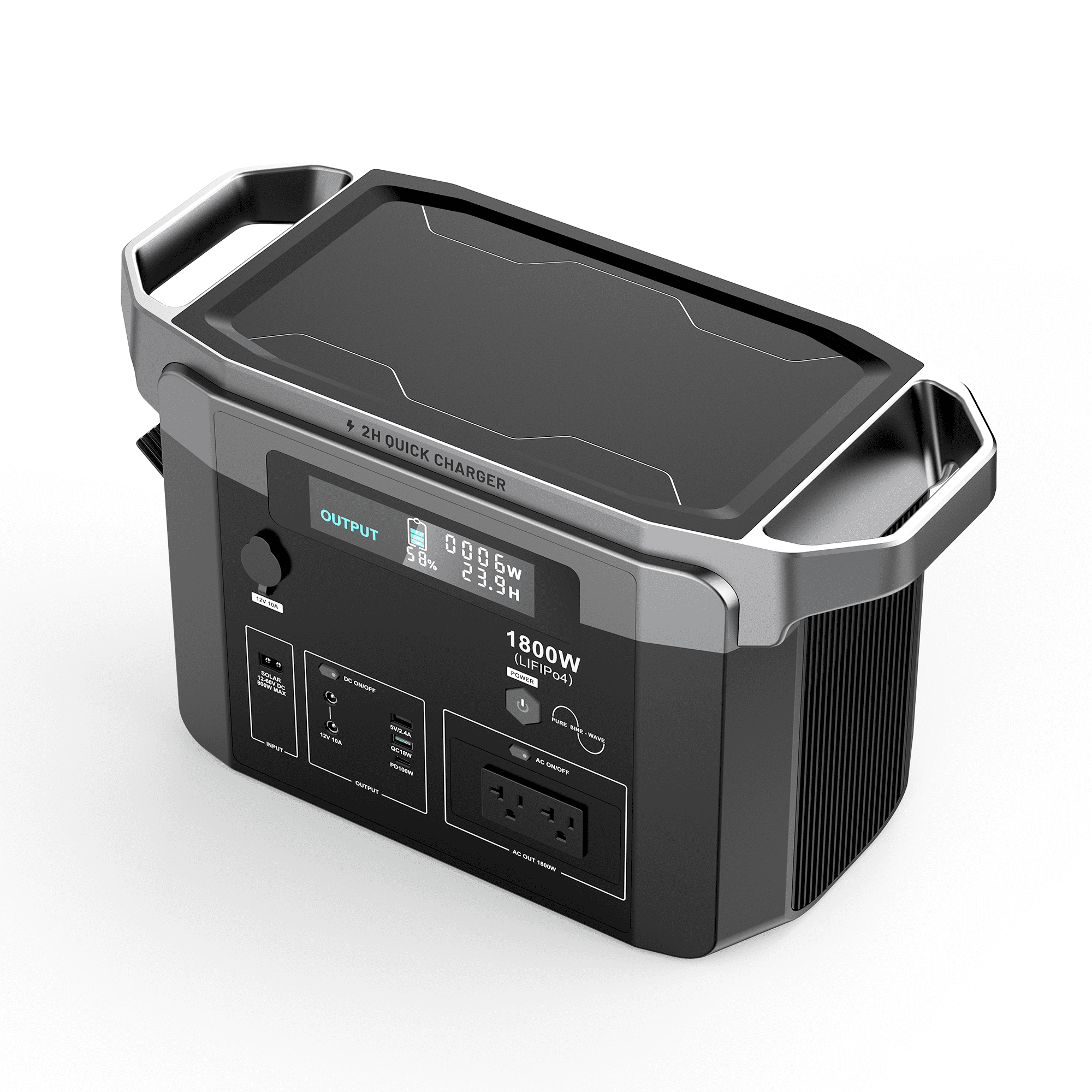 Enyopro 1800W Portable Power Station, 1536Wh 120V AC Battery Generator, Solar Generator with USB-C PD 100W Fast Charging, Indoor Outdoor Emergency Rechargeable Outlet Power Supply for Camp, CPAP