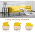 thumbnail image 3 of Zechuan Futon Tufted Back Convertible Sofa 68” Twin Size Bed - Yellow, 3 of 9