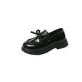 thumbnail image 2 of JDQJBZ Flats Shoes Big Kid Solid Color Bow Slip On Loafers Soft Sole Casual Everyday, 2 of 5