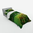 thumbnail image 3 of Ambesonne Spring Bedding Set 4 Pcs, Garden with Tulips Trees, Queen, Green and Red, 3 of 3
