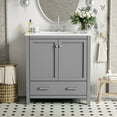 thumbnail image 2 of MODERNLUXE 30" Bathroom Vanity with Single Sink,Freestanding Bathroom Storage Cabinet with 1 Soft Closing Doors & 1 Drawer, Undermount Bathroom Sink Combo Set for Small Space,Gray, 2 of 10