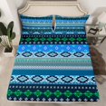 thumbnail image 2 of Feelyou Teens Mandala Aztec Queen Sheet Sets, Hippie Western Fashion Flat Sheet, Retro Triangle Abstract Queen Fitted Sheet, Ultra Soft Bedroom Decor, 4 Pieces, 2 of 7