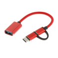 thumbnail image 2 of Cable USB tipo C 2 en 1 con adaptador OTG para cargador de teléfono móvil Samsung. rojo, 2 of 6