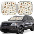 thumbnail image 6 of Kdxio Dogs Funny Pets Print 2-Piece Sun Shade Front Windshield - Foldable Car Front Window Sunshades For Most Sedans Suv Truck, 6 of 6