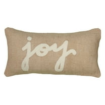 Rizzy Home "Joy" Jute / Cotton Decorative Throw Pillow, 11" x 21"