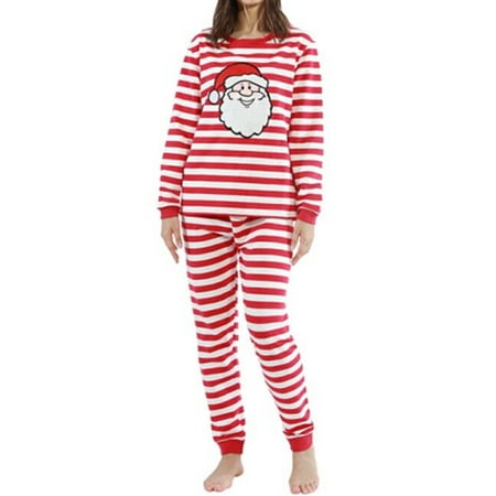 

MERSARIPHY Matching Family Classic Santa Stripes Printing Pajamas Set