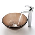 thumbnail image 2 of KRAUS 14 Inch Glass Vessel Sink in Clear Brown with Pop-Up Drain and Mounting Ring in Oil Rubbed Bronze, 2 of 7