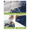 thumbnail image 4 of Marble Navy Blue Bar Stool Covers Set of 4, Abstract Gold White Brick Stone Motif Stretch Washable Bar Chair Covers with Backs, Removable Pub Counter Height Chair Cover for Kitchen Dining Room Cafe, 4 of 7