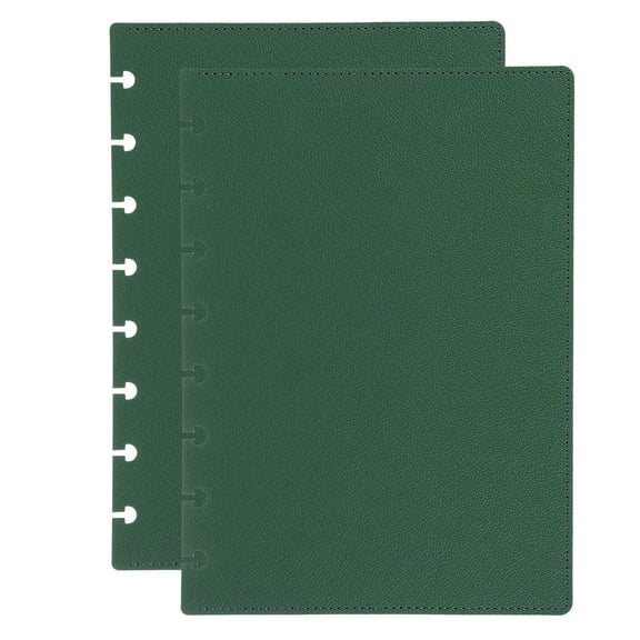 Leather Discbound Notebook Cover, A5 Size Disc Planner Cover for Arc Notebook Happy Planner, Green
