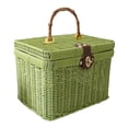 thumbnail image 2 of QSTDGVPW Handwoven Storage Basket Empty Gift Basket Home Decor Decorative Multifunctional Green 20x21x27cm, 2 of 9