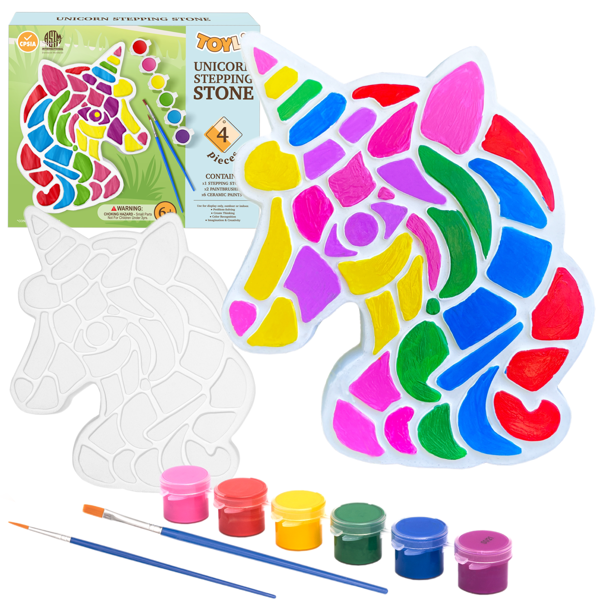 TOYLI Unicorn Stepping Stone Painting Kit for Kids, Girls, Boys, Toddlers, Art for Kids