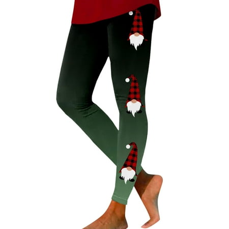 NIEWTR High Waisted Christmas Leggings For Women Christmas Leggings High Waist Stretchy Bootcut Yoga Workout Causal Trendy Pants(M AG)